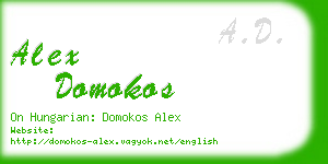 alex domokos business card